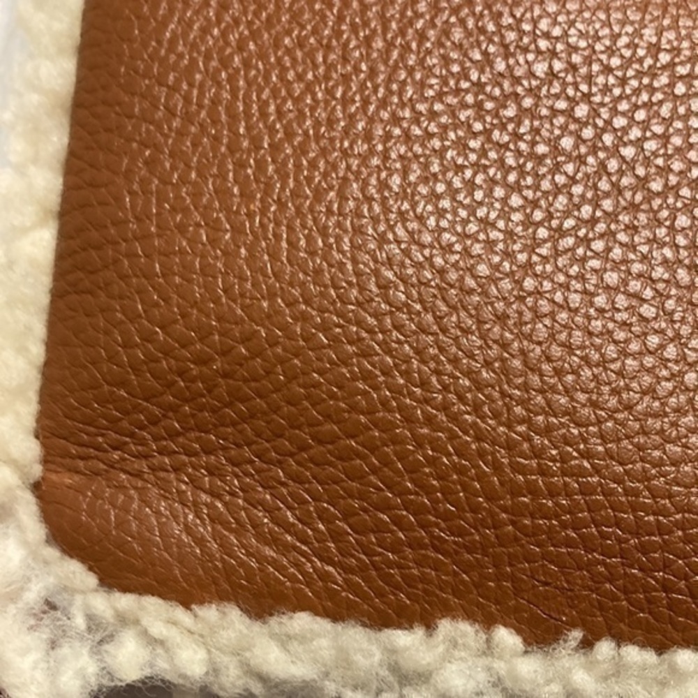 Coach brown leather shearling trimmed wristlet bag - Picture 7 of 10
